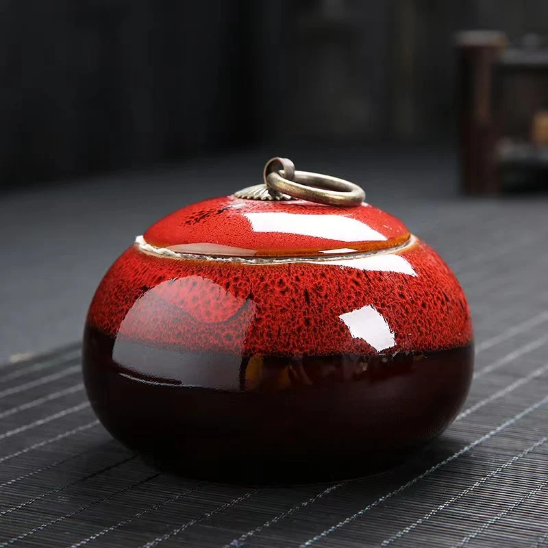 Kiln Transmutation Ceramic Tea Can Wake Up Portable Travel Storage Keeps Tea Fresh Enjoy Delicious Tea Anywhere — photo 9