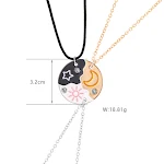 Colar Conjunto para Três Pessoas Lua Estrela Liga Design Avançado Pingente Redondo. Ideal para uso diário e presente. — foto 7