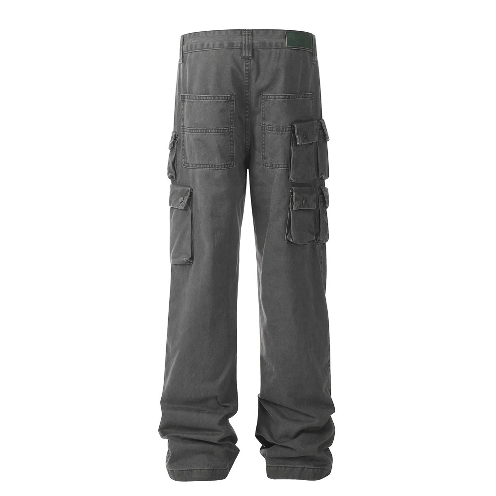 Mechanical Style Tactical Multi-pocket Jeans Men, durable and functional pants for work and outdoor activities, offering — photo 3