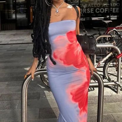 Slim Slit Tube Long Dress Summer Sexy Party Beach Dresses Women's Clothing Look stunning in this summer dress perfect fo — photo 2