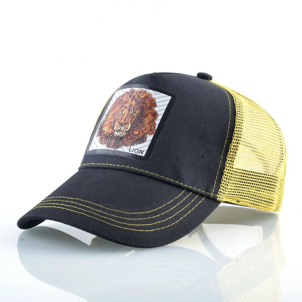 Summer Men's Mesh Lion Pattern Colorblock Baseball Hat, breathable and stylish, provides sun protection, perfect for out — photo 10