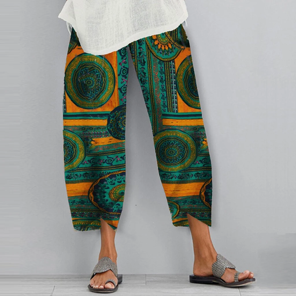 Printed elastic casual women's pants for comfort and style. Enjoy all-day wear with these versatile, easy-to-style pants — photo 1