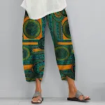 Printed elastic casual women's pants for comfort and style. Enjoy all-day wear with these versatile, easy-to-style pants — photo 1