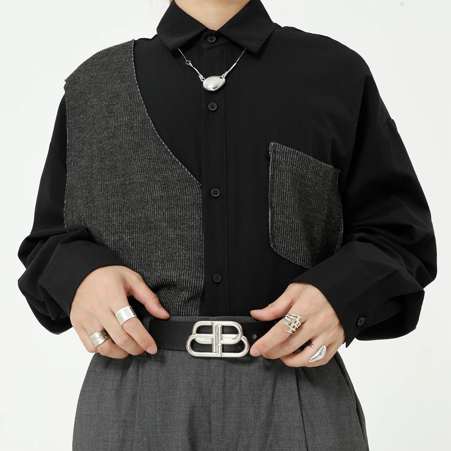 Title 3, Mens Simple Casual Pocket Shirt, loose fit, ea...