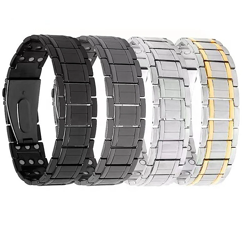 Pulseira Magnética Aço Inoxidável Titânio Energia Saúde. Cuide da sua saúde e bem-estar com esta pulseira terapêutica. — foto 3