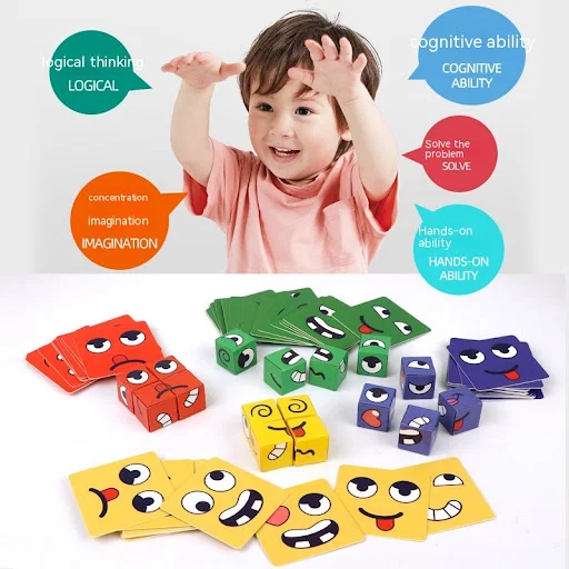 Title 3, Face Changing Rubiks Cube Educational Toy Expr...