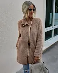 Cappotto invernale caldo con tasche e pelliccia per donna. Perfetto per l'inverno, ti terrà al caldo e alla moda durante la stagione fredda. — foto 1
