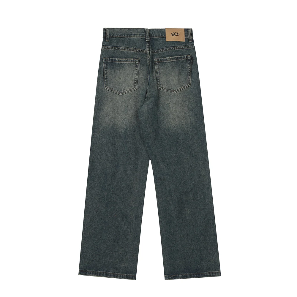 Title 2, Mens Casual Loose Distressed White Jeans Relax...