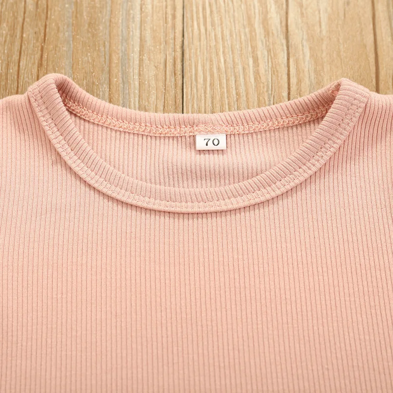 Title 6, Traje de verano para niñas, color liso, blusa d...