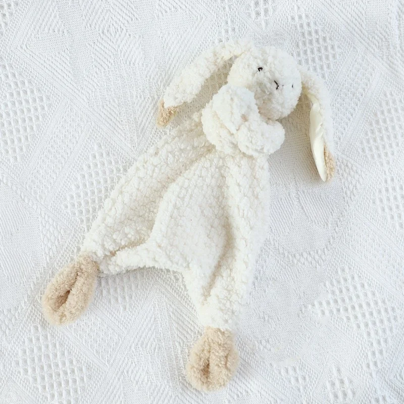 Cobertor com boneca coelho calmante e macio para dormir, amigo da pele, perfeito para acalmar e aconchegar seu bebê. — foto 6
