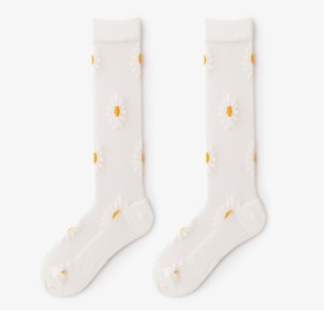 Cute Japanese Calf Socks Glass Stockings Black Silk Jk Socks — photo 2