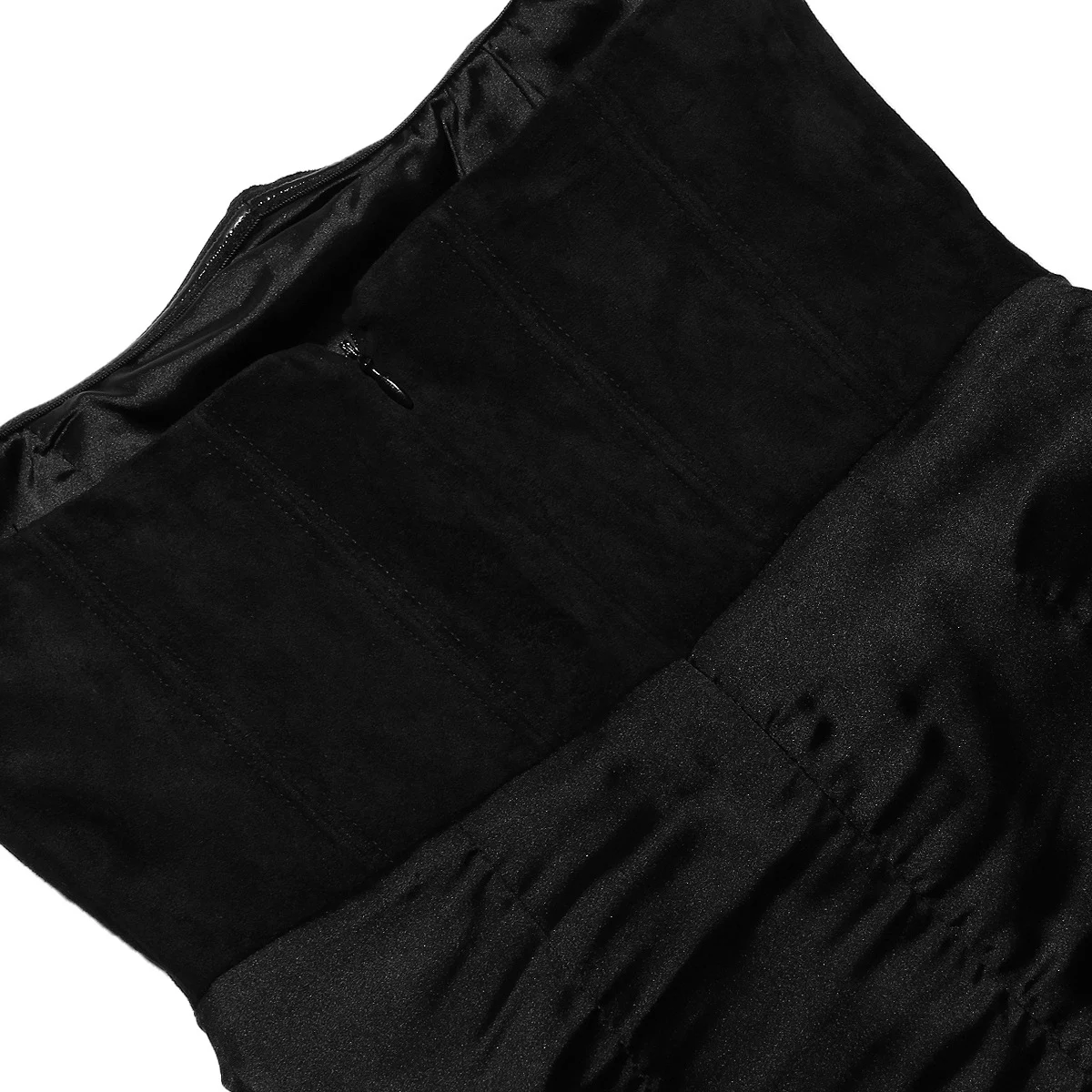 Title 15, Fishbone Bandeau Slim-fit Backless Velvet Dress...