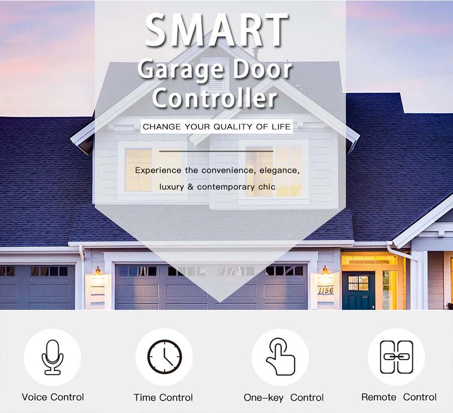 Title 1, WiFi garage door controller APP voice control. ...