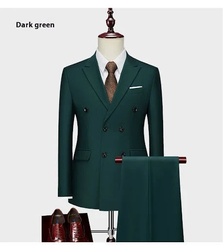 Title 10, Mens Business Casual Double Breasted Suit Styl...