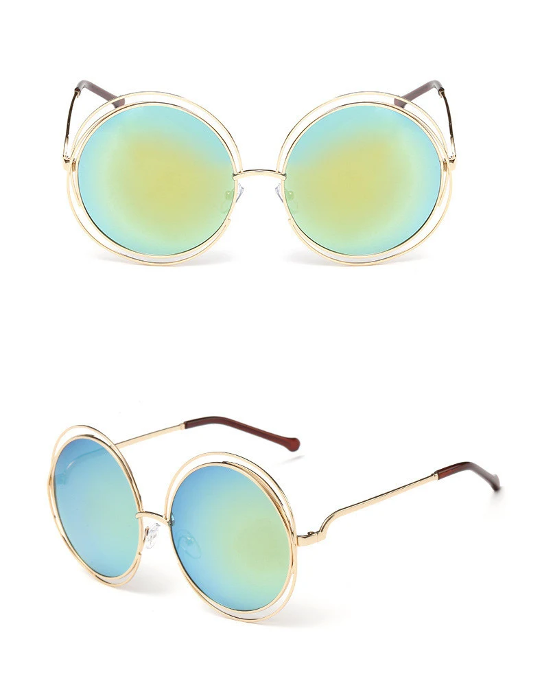 Round metal cutout sunglasses — photo 1