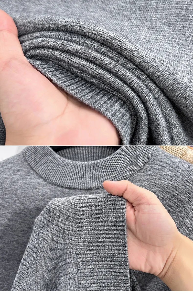 Title 22, Mens Solid Color Knitwear Long Sleeve Half Tur...
