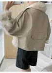 Sense Fox Fur Stitching Leather Coat. Experience luxury and warmth. This coat provides both style and comfort, perfect f — photo 4