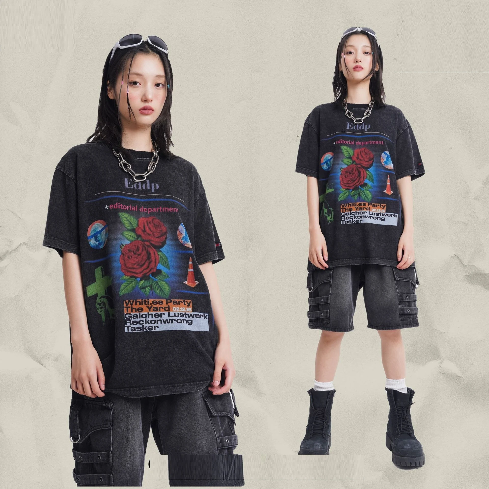 Camiseta Unissex de Design Original Solta com Gola Redonda e Lavagem — foto 30