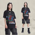 Camiseta Unissex de Design Original Solta com Gola Redonda e Lavagem — foto 30