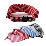 Fashion Small Cat Tuxedo Collar Gato Bowtie with Bell Denim Stripe Pet Dog Collier Chain for Kitten Cats Birthday Formal — photo 3