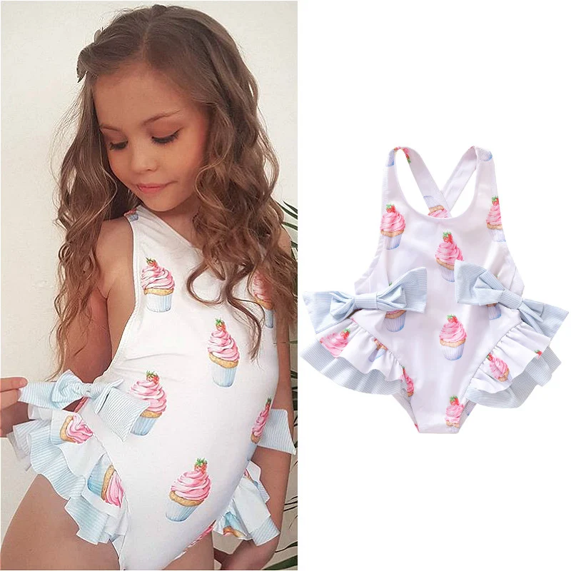 Maiô infantil com babados Perfeito para meninas curtirem a praia ou piscina, confortável, charmoso e com proteção solar, aproveite o verão! — foto 1