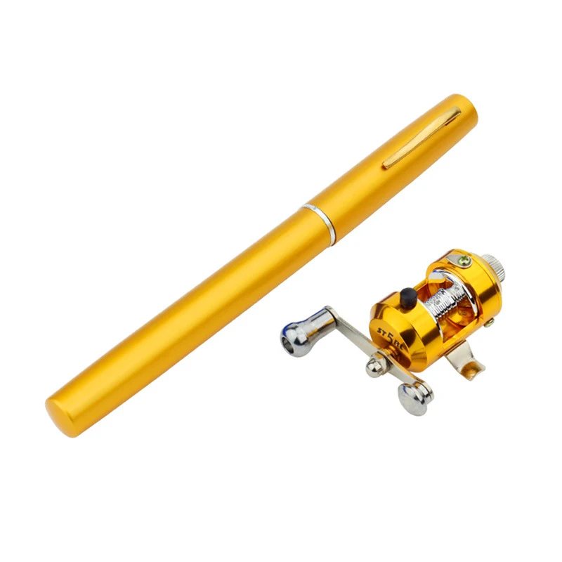 Vara de pesca caneta mini ice fishing original com carretel, vara de pesca pequena portátil para mar. Ideal para pescaria fácil. — foto 10