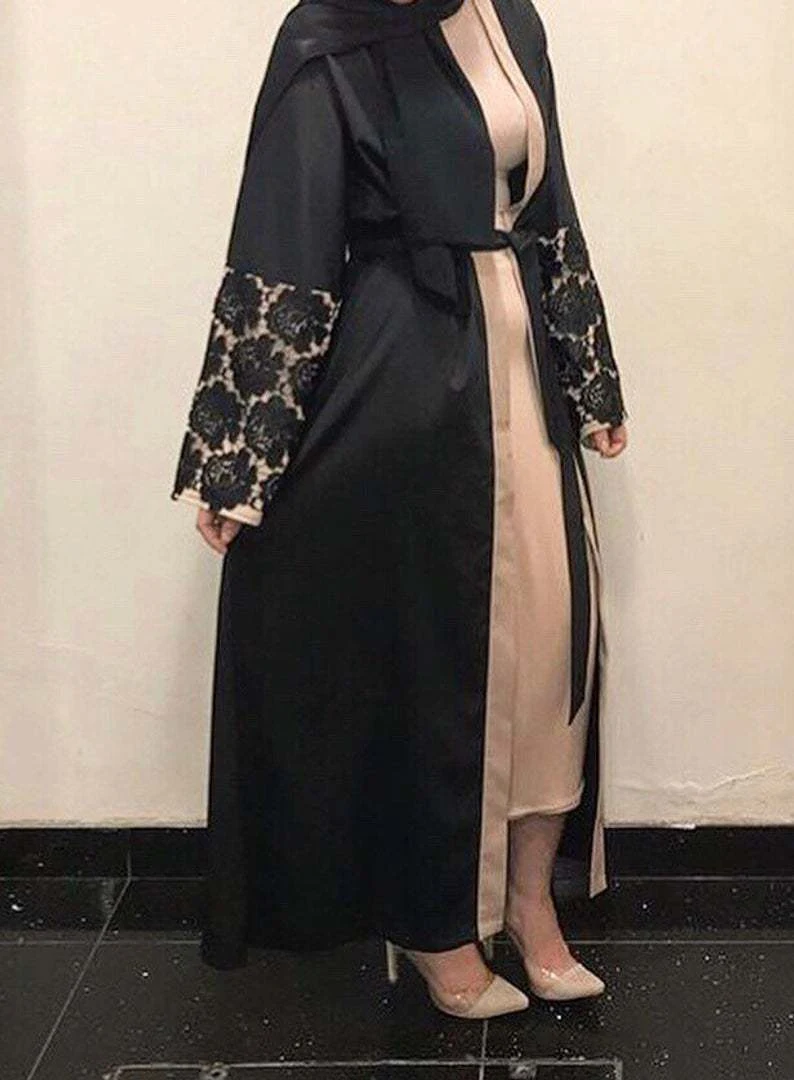 Title 4, Cardigã Robe com Punhos de Renda, Mangas Longas...
