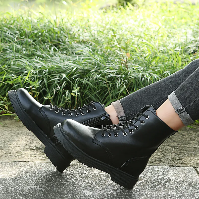 Title 6, Botas femininas estilo britânico com bico redon...