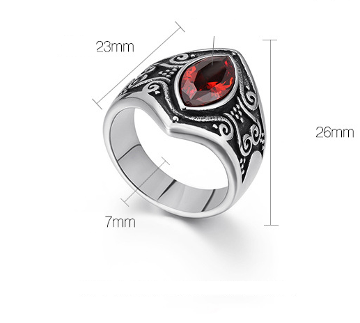 Anel de rubi masculino sofisticação e elegância em uma joia única. Ideal para homens que apreciam estilo e buscam um acessório marcante. — foto 2