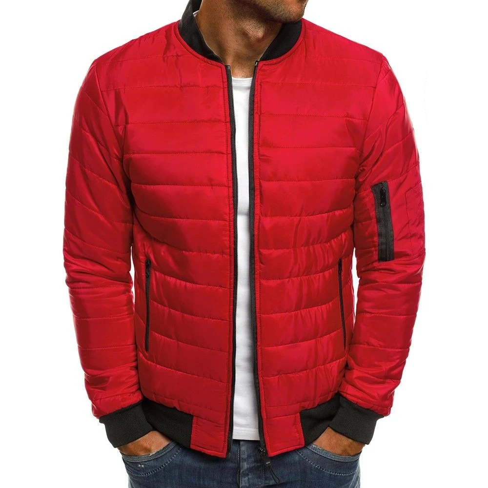 Title 4, Mens solid color cotton casual stand collar ja...