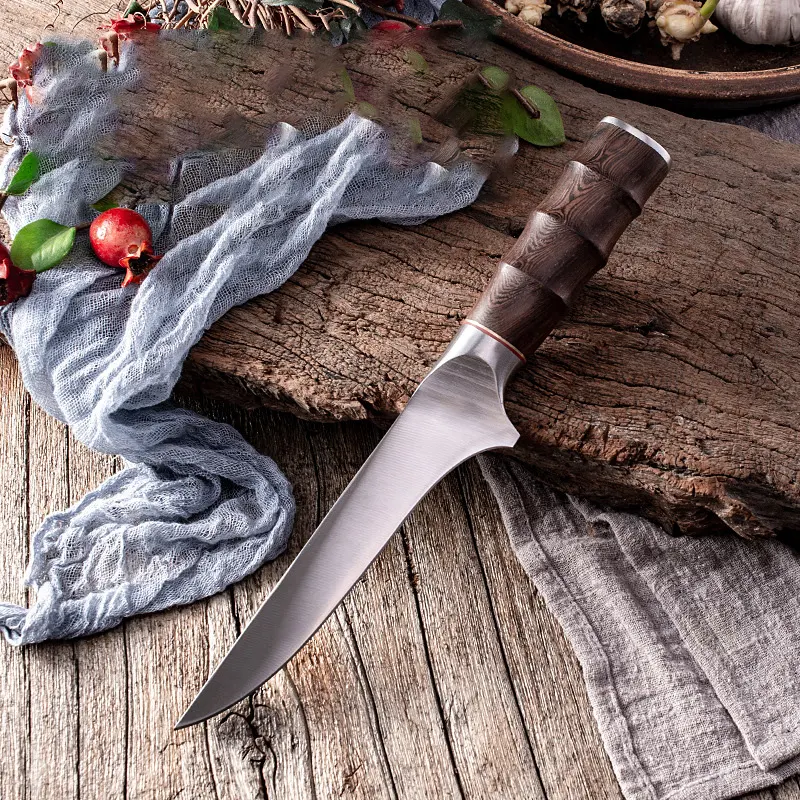 Stainless steel boning knife for slaughtering, cutting and slicing meat, pork, mutton, fish, melon and fruit. Profession — photo 7