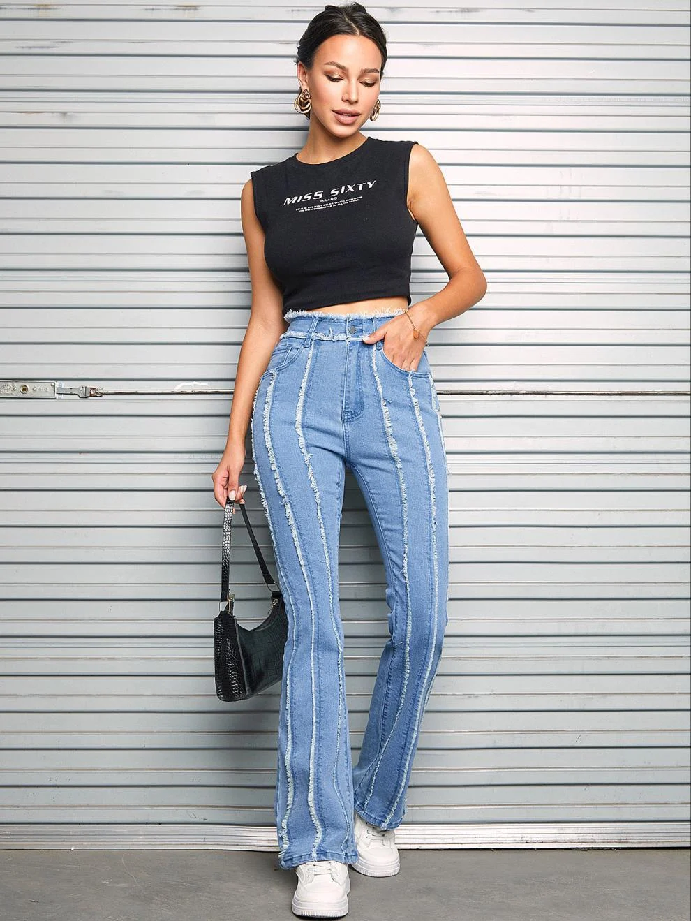 Title 3, Slightly Flared Wool Edge Jeans for a stylish a...