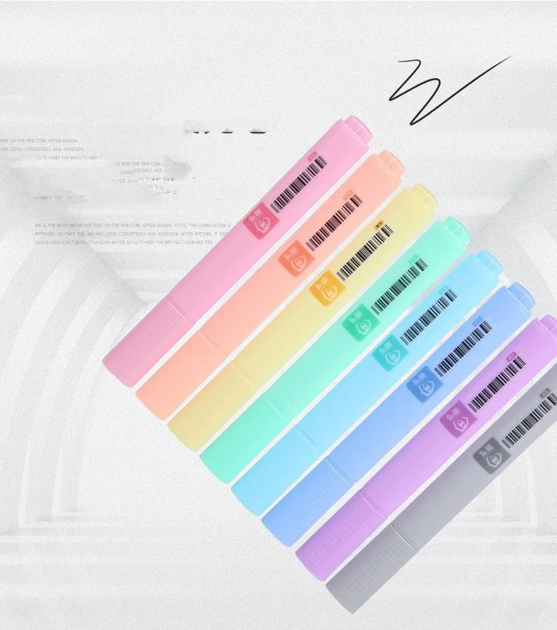 PVC Box 8-Color Candy Color Oblique Pen Stationery. Perfect for students and artists, offering smooth writing and vibran — photo 3