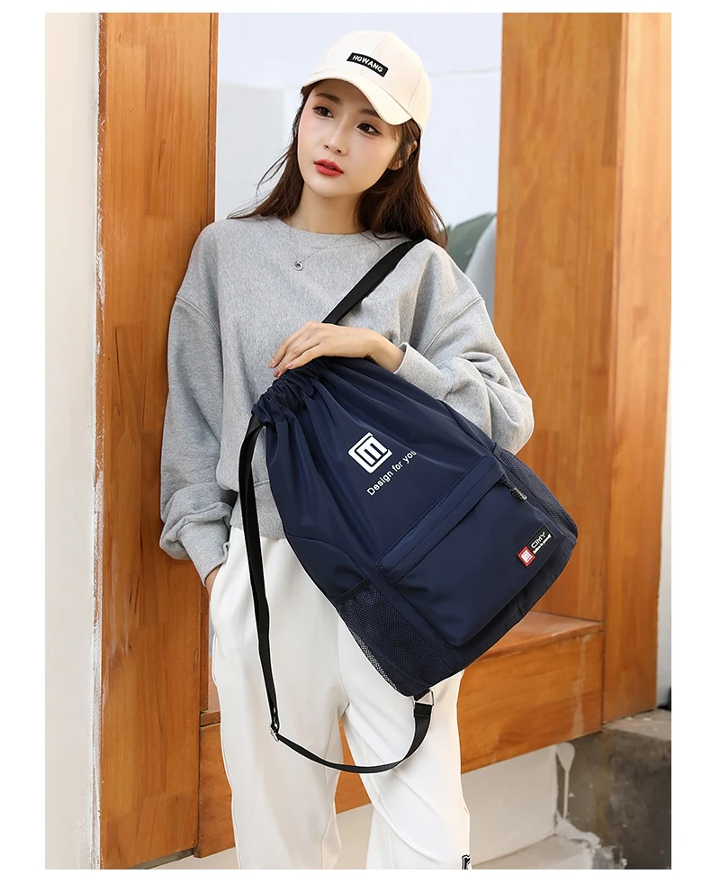 Mochila de Viagem Feminina Grande Capacidade Impermeável Oxford Saco com Cordão para Exercícios e Viagens Prática e Versátil — foto 26