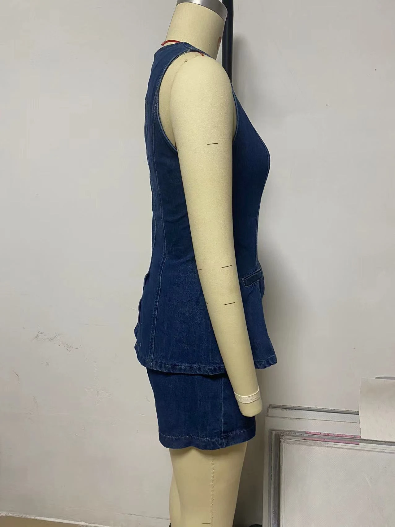 Title 9, Fashion Denim Suit Summer Casual Sleeveless But...