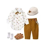 Baby Jongen Gentleman Outfit, Romper met Lange Mouwen en Broek, Ideaal voor Feestelijke Gelegenheden, Stijlvol en Comfortabel — foto 7