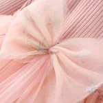 Vestido Princesa Infantil Manga Longa com Laço e Gaze, Perfeito para Festas e Ocasiões Especiais, Confortável e Charmoso — foto 4