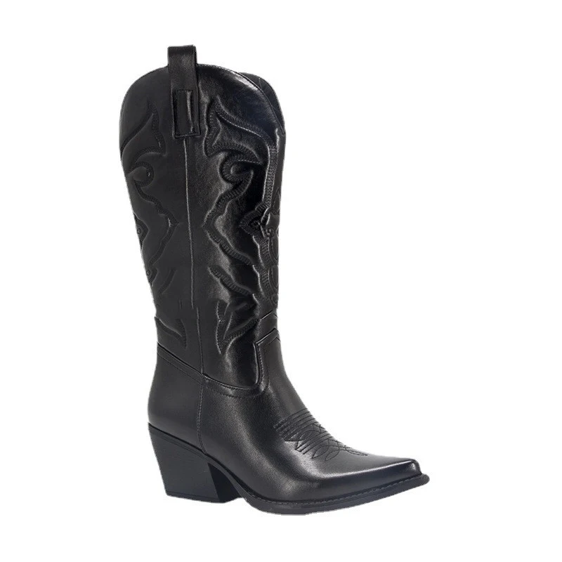 Botas femininas vintage de cowboy com salto grosso e cintura larga, estilo country moderno e confortável, perfeitas para looks estilosos. — foto 7