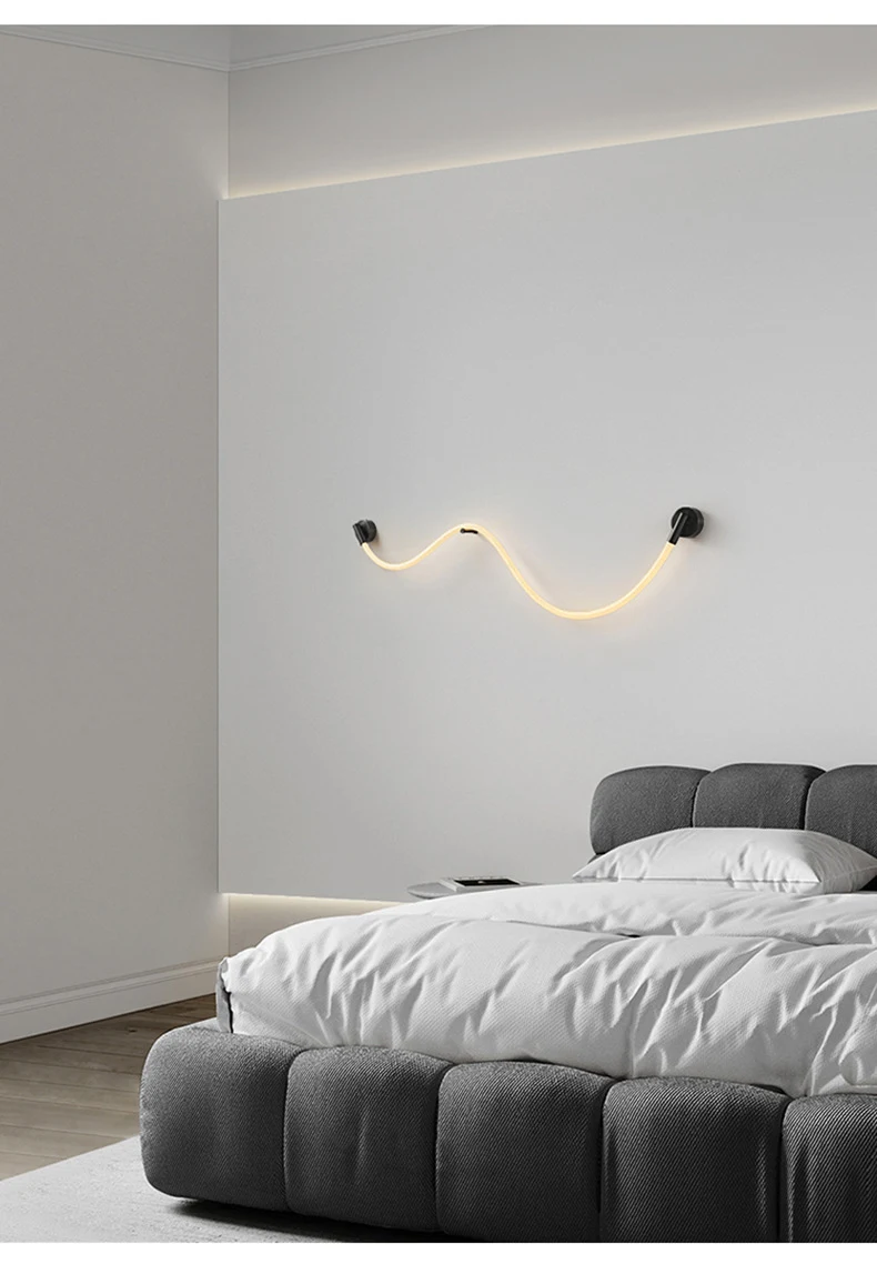 Creative Atmosphere Nordic Light Bulb Sofa Decoration Soft Silicone Strip Lamp. Enhance your living space with a relaxin — photo 20