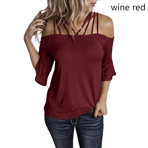 Title 20, Womens One Shoulder Flared Sleeve T Shirt