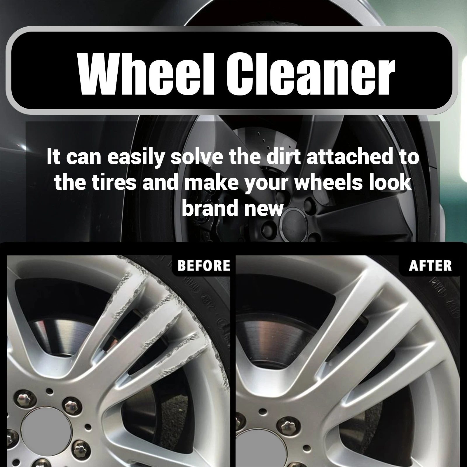 Title 4, Car Tire Cleaner Restores tire shine, removes g...