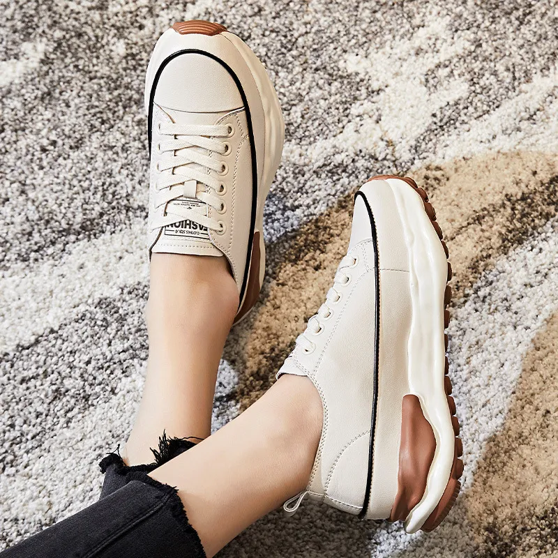 Title 7, Nouvelles chaussures plates à plateforme en cui...