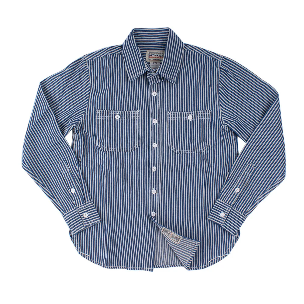 Camisa Masculina Listrada Vertical Retro Americana. Desfrute do estilo vintage com conforto e elegância. Perfeita para um visual casual sofisticado, respirável e estiloso — foto 10
