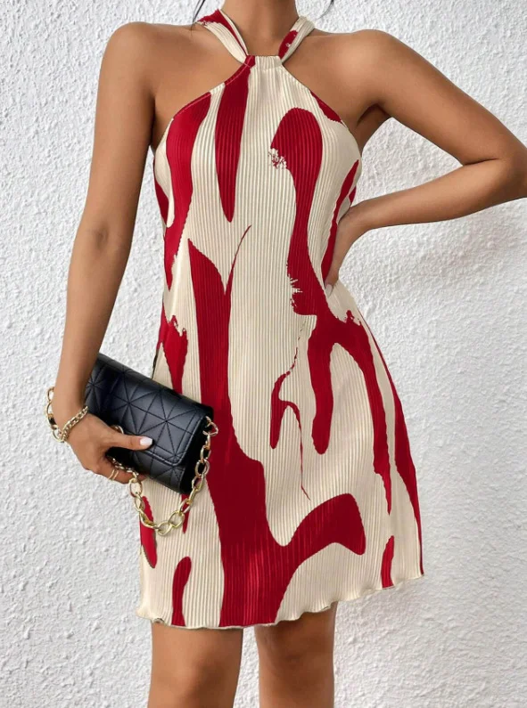 Mouwloze halterjurk met print voor dames — foto 4