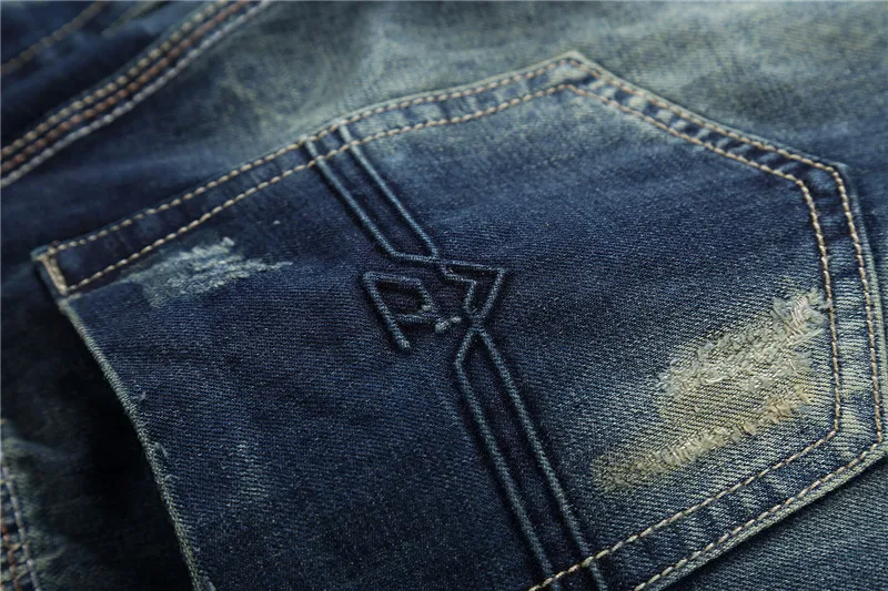 Title 6, Jeans rectos para hombre con agujeros estilo tu...