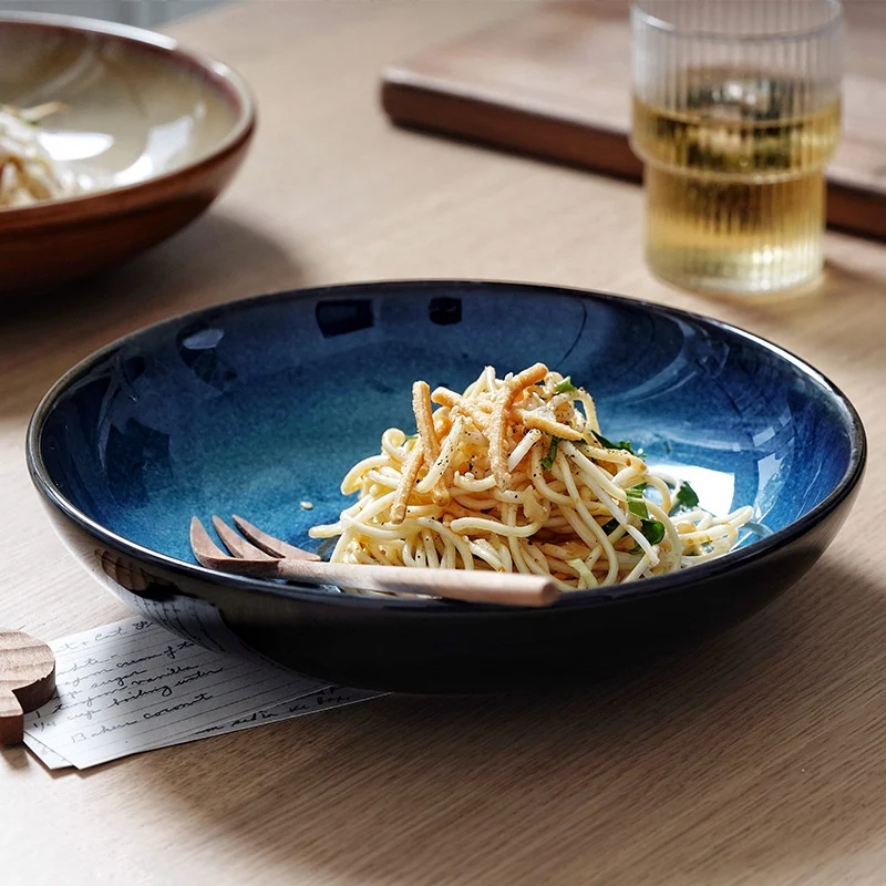 Prato de salada artesanal com underglaze criativo para restaurantes e dim sum. Eleve sua experiência gastronômica com elegância e beleza. — foto 9