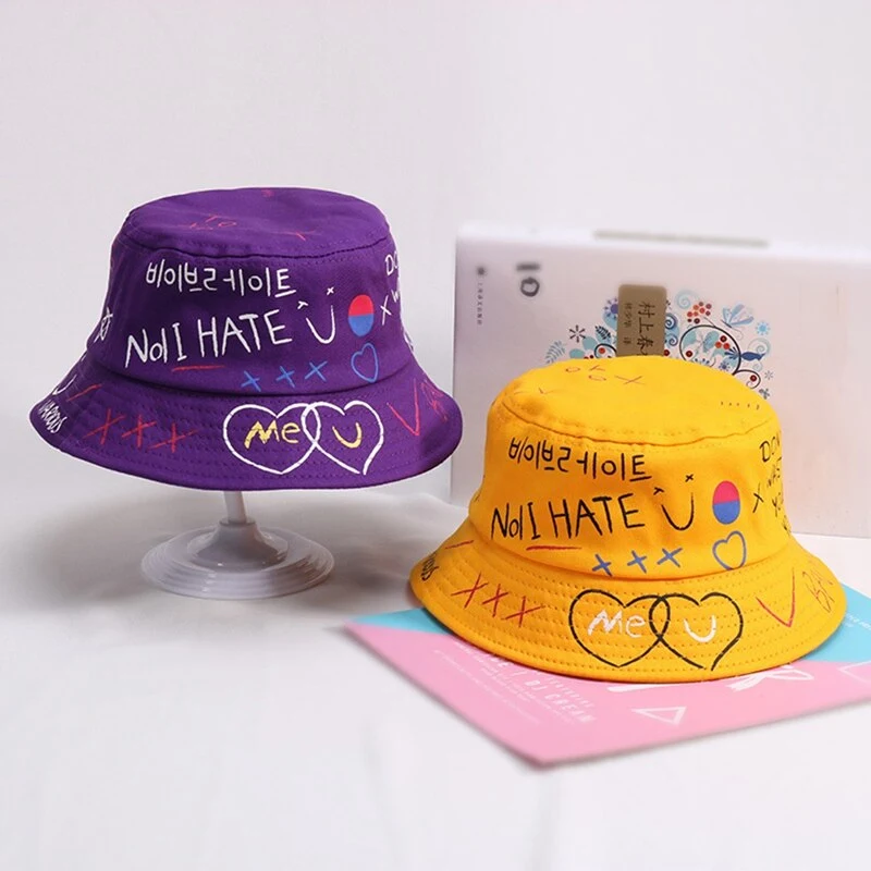 Title 6, Sun proof graffiti concave couples art hat