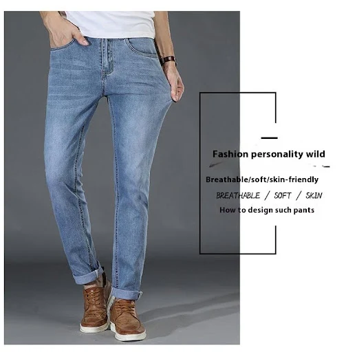 Title 4, Business stretch jeans heren loose fit. Comfort...