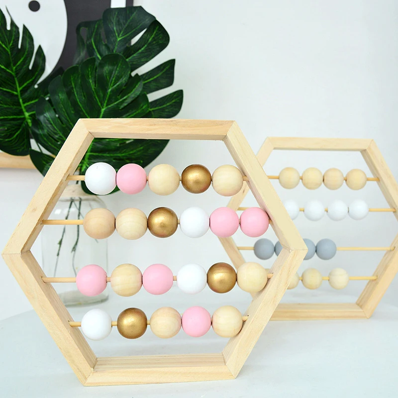 Ábaco de Madeira Hexagonal para Crianças Brinquedo Educacional Infantil Desenvolve Contagem e Habilidades Motoras Finas — foto 4