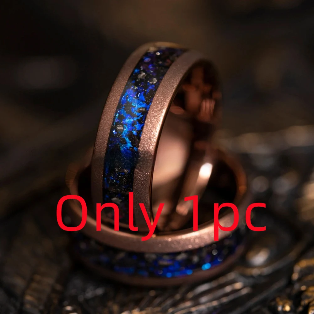 Anel de tungstênio preto de 8mm com jateamento de areia. Perfeito para jateamento com pistola, brita azul e raspas de ferro. Resistente e estiloso. — foto 3